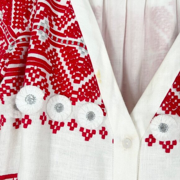 Alexis Wylla Embroidered Linen Blend Boho Maxi Dress - Picture 8 of 14